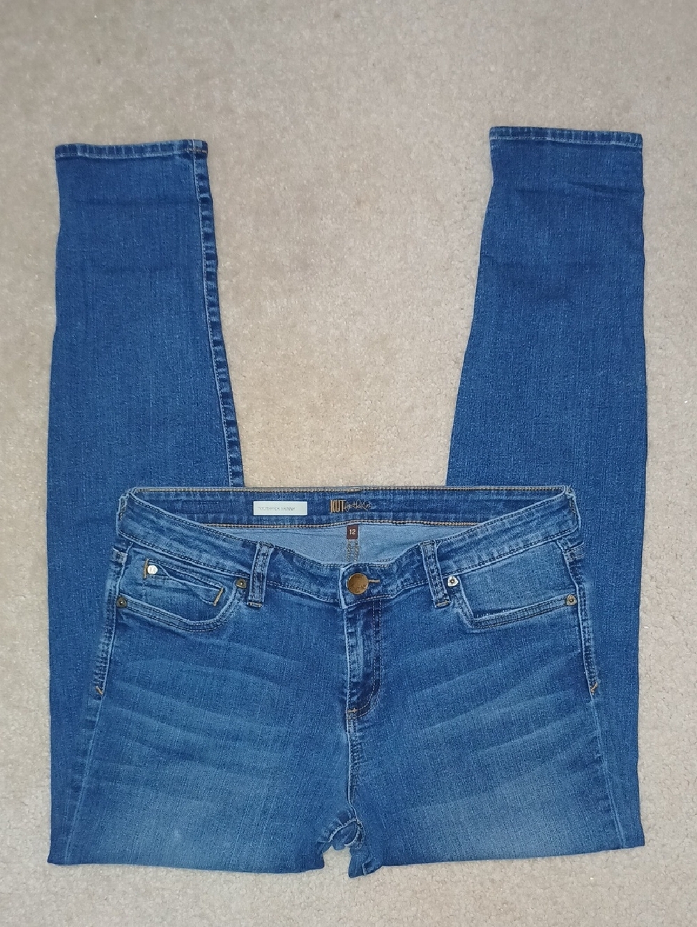 Kut from the Kloth Toothpick Skinny Blue Jeans Womens 12